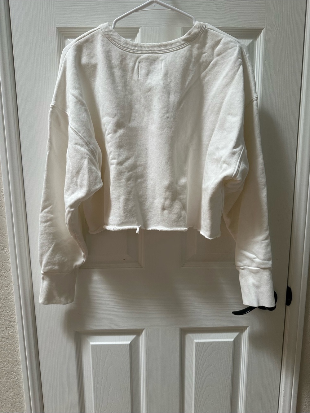Citizens Of Humanity White Terry Pullover Sweatshirt cut off distressed - Picture 2 of 8